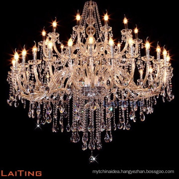 Luxury big chandelier crystals hanging indoor lights with 40 lamps 81048